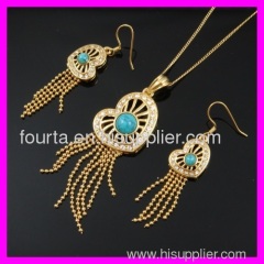 fallon turquoise 18k gold plated set