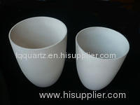 Porcelain crucible glazed with high wall and low wall