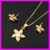 18k flower shape design gold plated set 1120375