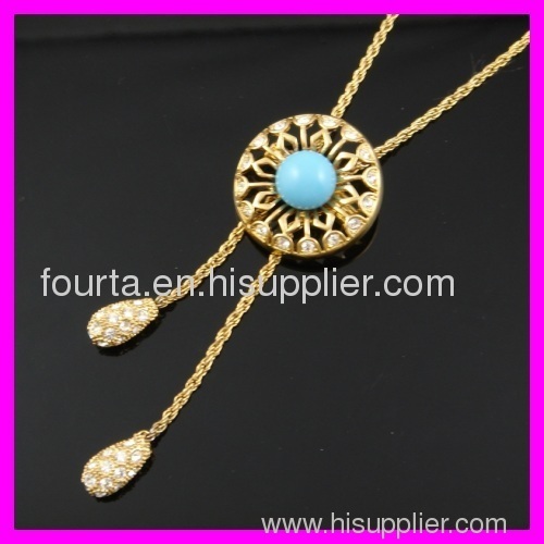 FJ 18k gold turquoise plated set