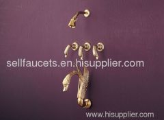 Golden pvd swan tub and shower faucet