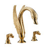 PVD golden swan sink tub faucet