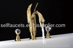 crystal handles swan faucets pvd clour golden