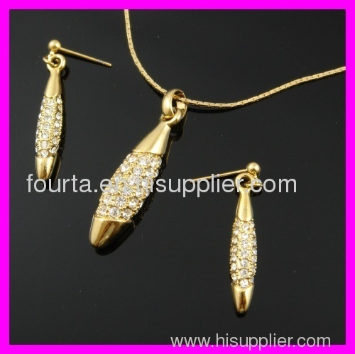 FJ Water droplets shape 18k gold plated set