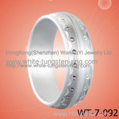 New Anniversary Ring White Tungsten Ring