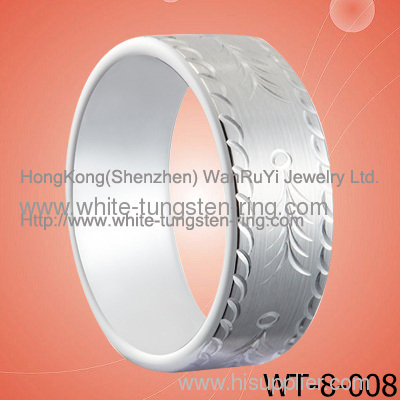 New Party Ring Handcrafted White Tungsten Ring