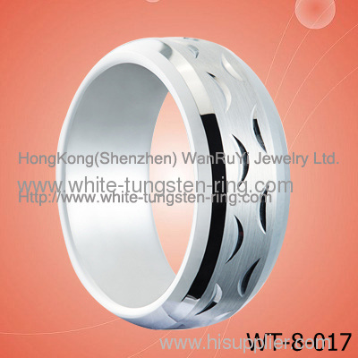 New Lover's Ring White Tungsten Ring for Men