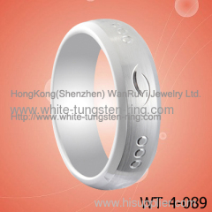 New Women's Ring White Tungsten Ring