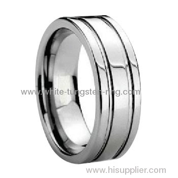 High Polished Engraved Tungsten Ring