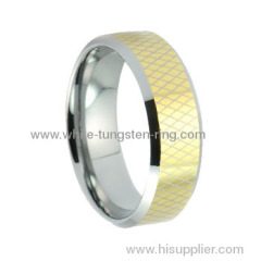 Gold Plated and Laser Tungsten Ring