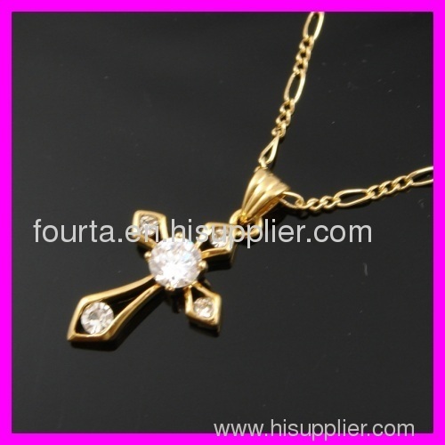 FJ cross 18k gold plated set