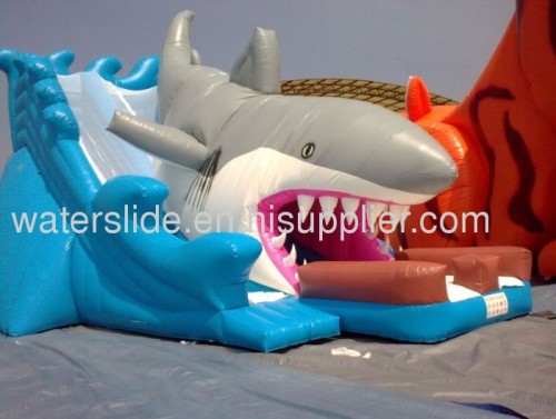 giant inflatable shark water slide