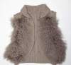 Real mongolian fur with knit