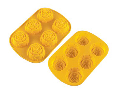 6 Cavities Silicone Cake Mold --Rose