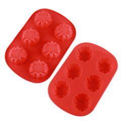 6 Cavities Silicone Cake Mold -- Sunflower