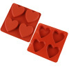 4 Cavities Silicone Cake Mold -- Heart