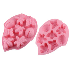 Leaf Shape Insect Pattern Silicone Cake Baking Mould
