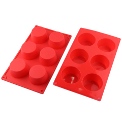 6 Muffin Silicone Cake mold Pan Baking Mold Freezing Moulds