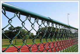 Plastic coated chain link fencing