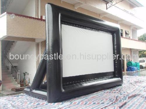 Inflatable black movie screen