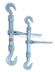 Sleeve type double hook turnbuckle