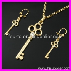 FJ key shape 18k gold plated set