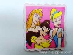 cartoon laser woven label;burn-sides woven label