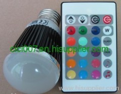 5W Hi-Power RGB LED Bulb (E27,E14,GU10,MR16) Base (Music+IR) Control