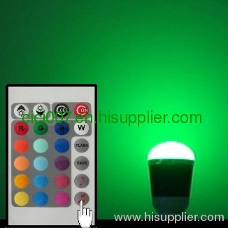 5W Hi-Power RGB LED Bulb (E27,E14,GU10,MR16) Base (IR+Music) Remoter included