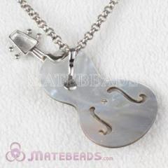 Fashion Sterling Silver violin Pendant with Stone wholesale