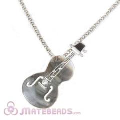 Fashion Sterling Silver violin Pendant with Stone wholesale