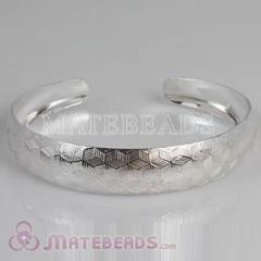 Sterling silver 13mm engraved pattern bangle bracelet