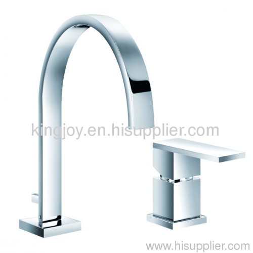 Single lever two-hole basin mixer