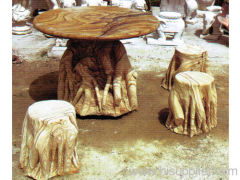 marble table and bench