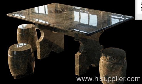 marble table and bench