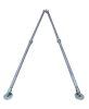 Aluminum alloy tubular A-shape gin pole with hand winch