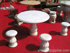 marble table and bench