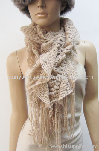 soft acrylic knitted plain scarf