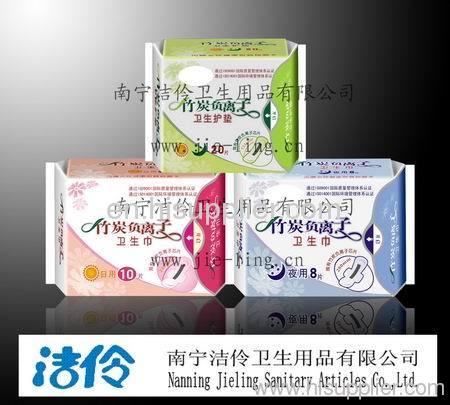 Friss anion + Far-Ir + Bamboo Charcoal Sanitary Napkin