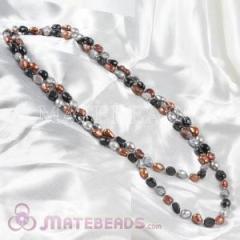 120cm Freshwater Pearl Long Necklace with colorful beads