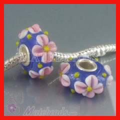 european flower glass beads