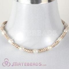 Pearl Jewelry Set with 43cm Fashion Knot Necklace and 19cm Knot Bracelet