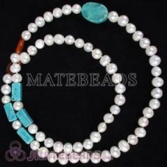 Pearl Jewelry Set with 70cm Fashion Pearl Necklace and 18cm Pearl Bracelet