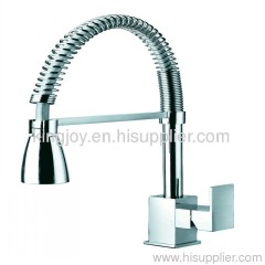 Single lever spring sink mixer