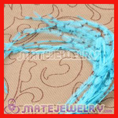 Blue Striped Ostrich Plumes Trim Feather Hair Extensions