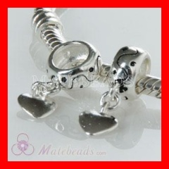european Sterling Silver Jewelry Charms Dangle Heart For Romantic Valentine Day