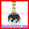 Gold Plated Silver 10mm Black-White Swarovski Crystal Pendants Wholesale