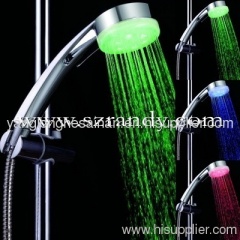 plastic temperature detectable led rain shower head without battery