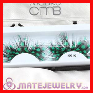 Radiant Green Feather False Eyelashes