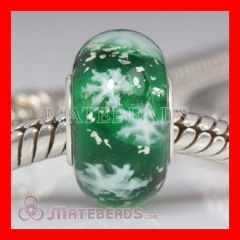 snowflake glass beads Silver Core